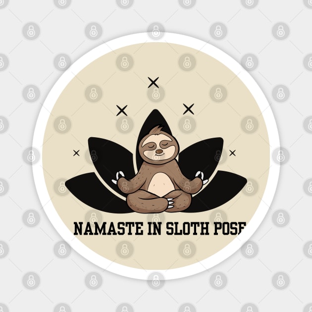 Namaste in sloth pose - sloth Magnet by Syntax Wear